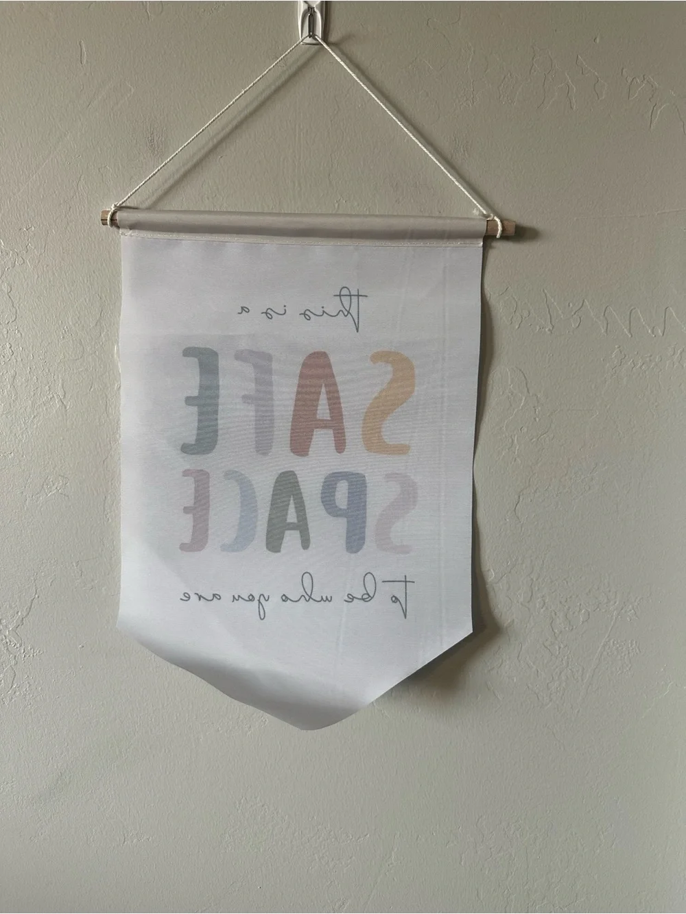 Safe Space Wall Banner — Multicolor Inspirational Hanging Sign